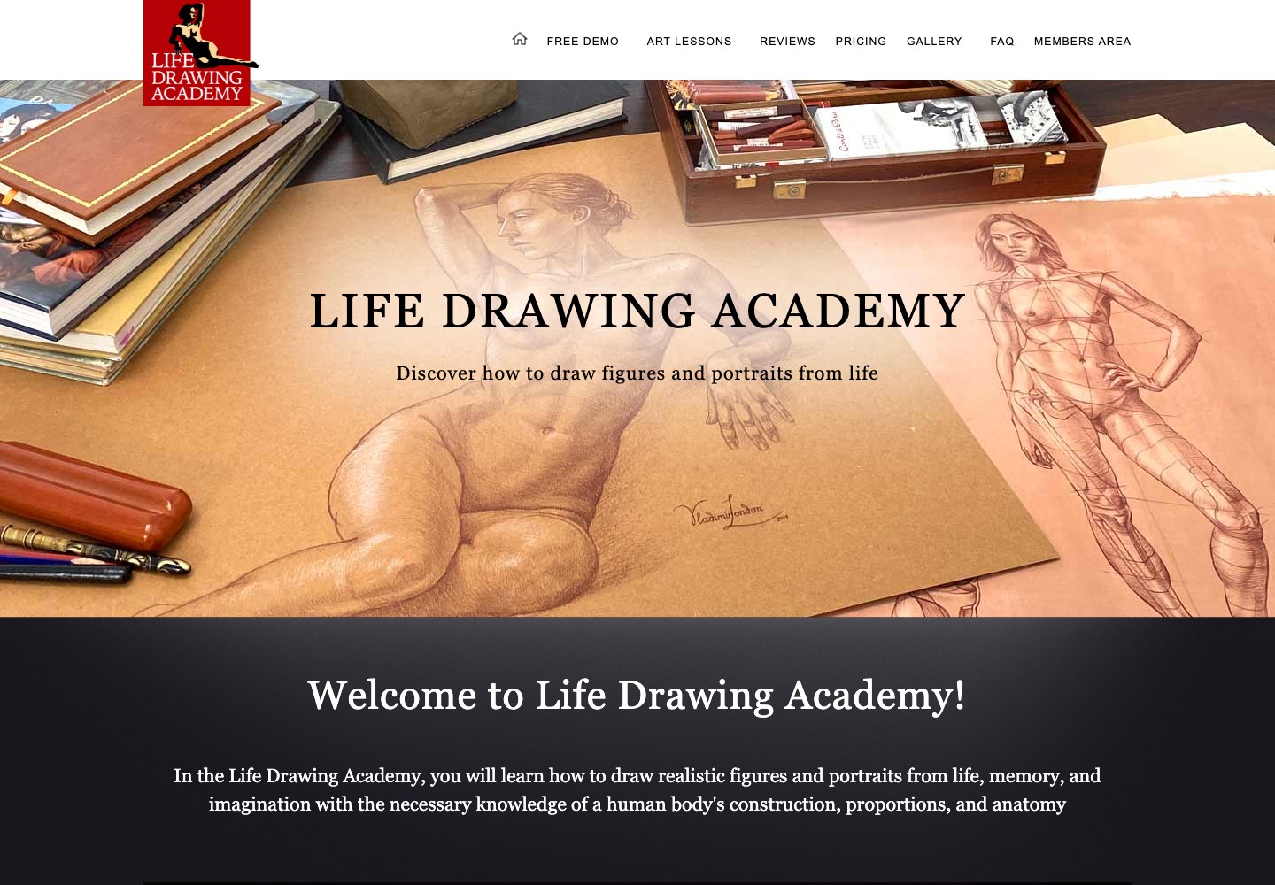 Сайт Life Drawing Academy. В проекте Данил занимался воронкой и рекламой